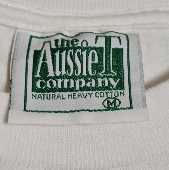 The Aussie T Company Vintage Heavy Cotton Recycle ♻️ Reuse White Graphic T-Shirt - Picture 3 of 9